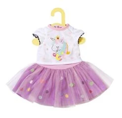 ZAPF 870495 Dolly Moda Einhorn Shirt Mit Tutu 43 Cm